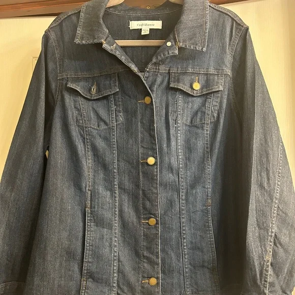 Croft & Barrow Button Down Front Jean Jacket - Picture 7 of 9